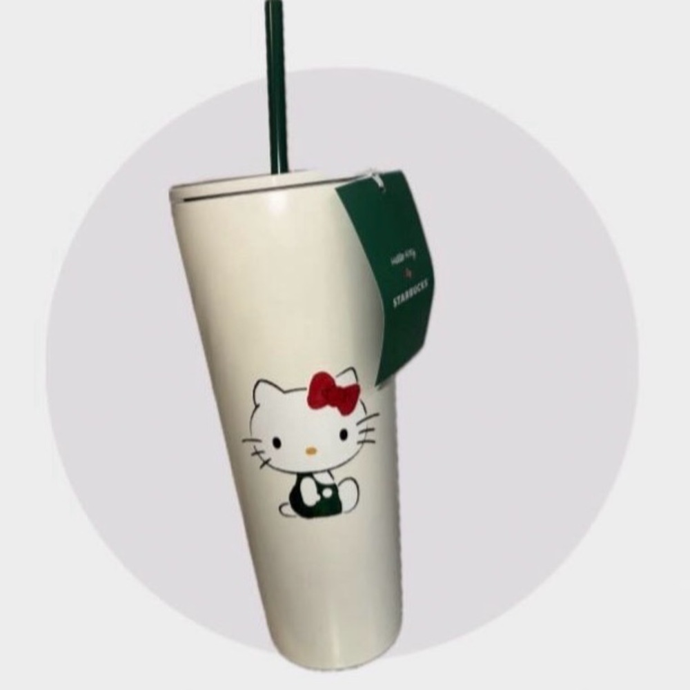 Starbucks White Tumbler with Hello Kitty Design
